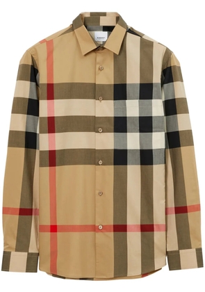 Burberry checkered cotton shirt - Neutrals
