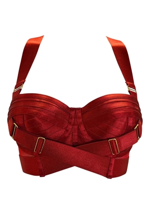 Bordelle panelled bra - Red