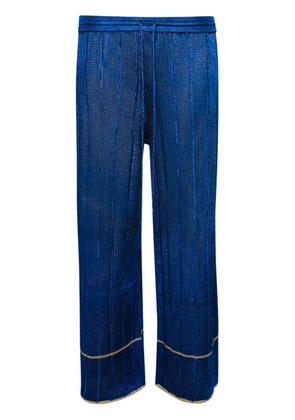 Calle Del Mar wide-leg ribbed trousers - Blue