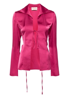 Stockholm Surfboard Club satin-finish tie-fastening blouse - Pink