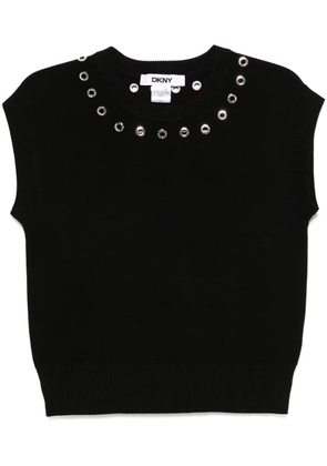 DKNY gromet-detailing vest - Black