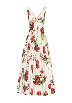 Oscar de la Renta floral V-neck maxi dress - White
