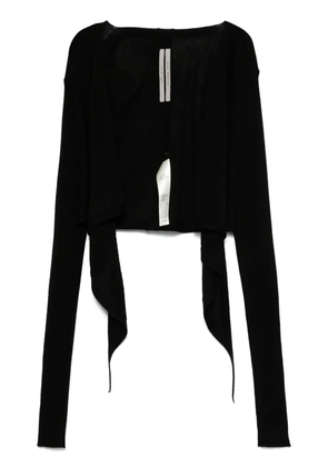 Rick Owens cropped wrap-design cardigan - Black