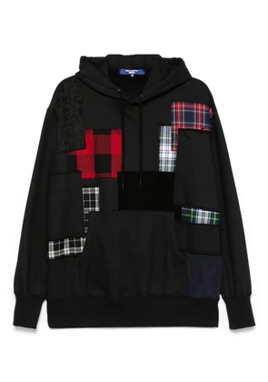 Junya Watanabe MAN patchwork-detail hoodie - Black