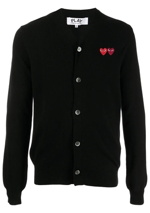 Comme Des Garçons Play Double Heart cardigan - Black