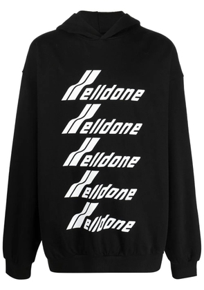 We11done logo-print cotton hoodie - Black