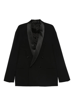 Giorgio Armani satin-lapels double-breasted suit - Black
