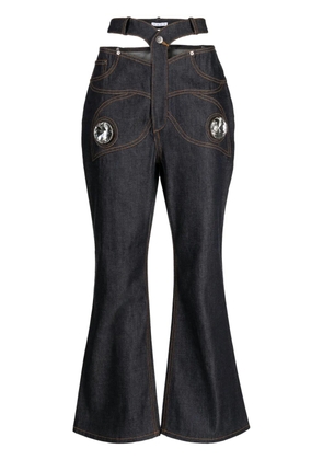 AREA Butterfly cut-out flared jeans - Blue