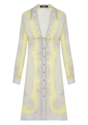 Versace Cameo silk midi shirt dress - Yellow