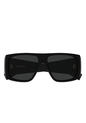 Saint Laurent Eyewear rectangle logo sunglasses - Black