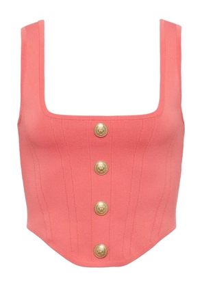 L'Agence square-neck button top - Pink