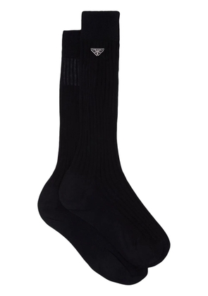 Prada fine-ribbed cotton socks - Black