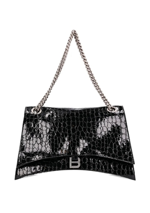 Balenciaga large Crush crocodile-effect shoulder bag - Black
