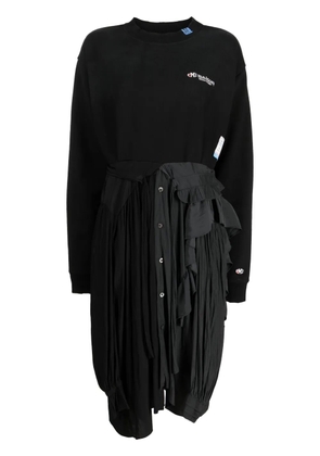 Maison MIHARA YASUHIRO logo-embroidered combined shirtdress - Black