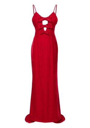 Alessandra Rich bow velvet gown - Red