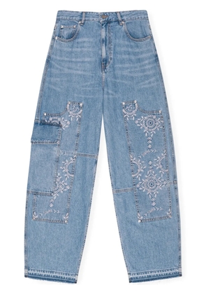 GANNI broderie-anglaise jeans - Blue