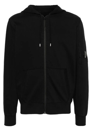 C.P. Company logo-patch cotton hoodie - Black