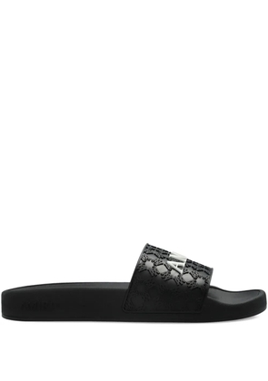 AMIRI MA Quad logo-embossed slides - Black