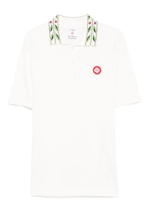 Casablanca embroidered-collar polo shirt - White