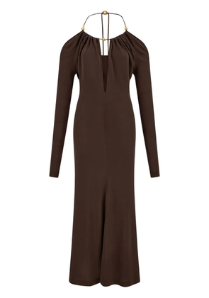 Ferragamo open-back crepe maxi dress - Brown