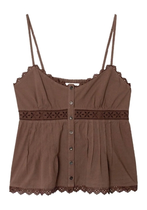 Xirena lace-trimmed sleeveless shirt - Brown