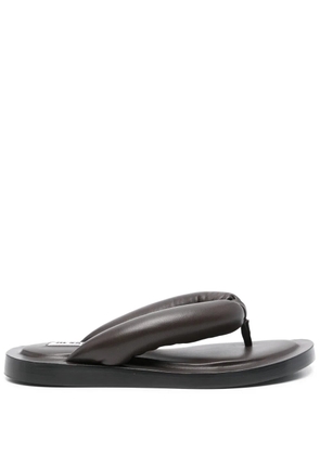 Jil Sander nappa flip flops - Brown