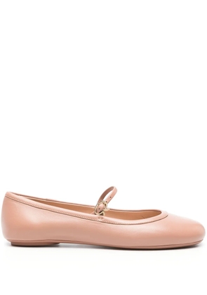 Gianvito Rossi Carla leather ballerina shoes - Neutrals