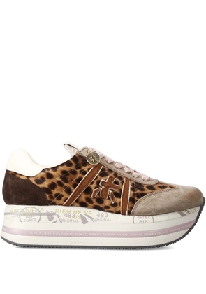 Premiata Beth 7741 leopard-print platform sneakers - Brown