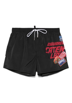 DSQUARED2 logo-print swim shorts - Black