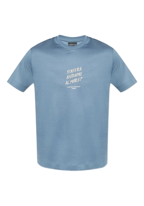 Emporio Armani embroidered-logo T-shirt - Blue