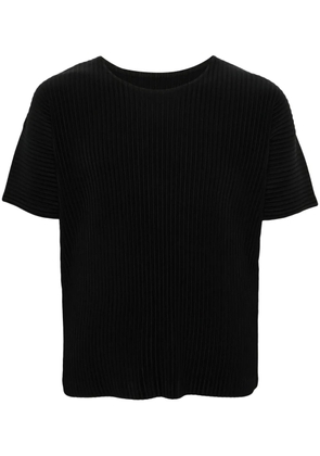 Homme Plissé Issey Miyake Basic plissé round-neck T-shirt - Black