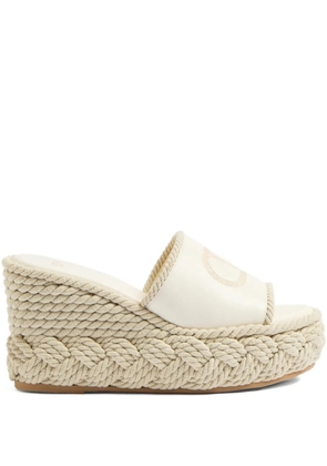 Valentino Garavani 100mm VLogo Torchon sandals - Neutrals