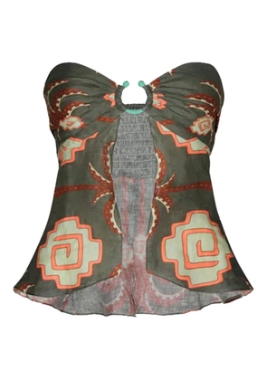 Johanna Ortiz Arkana ring-detail strapless top - Green