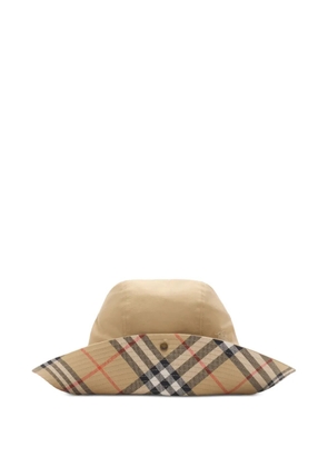 Burberry check-print cabardine hat - Neutrals