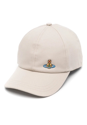 Vivienne Westwood cotton Orb-embroidery baseball cap - Neutrals