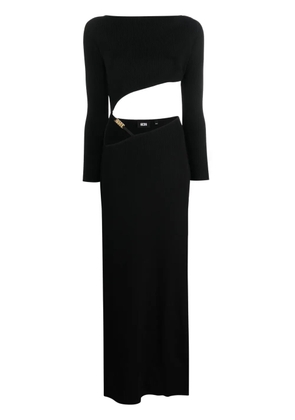 GCDS asymmetric ribbed-knit dress - Black