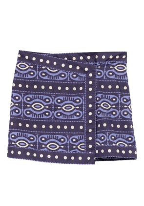 Johanna Ortiz Hunting Roots dotted-print mini skirt - Blue