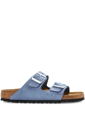 Birkenstock leather double-buckle flats sandals - Blue