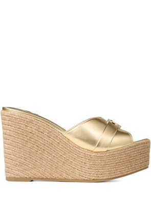 Jimmy Choo 100mm Leda mules - Gold