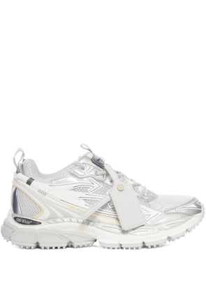 Off-White leather-tag lace-up sneakers - Grey