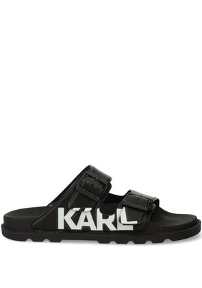 Karl Lagerfeld logo-print slides - Black