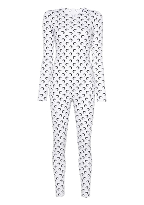 Marine Serre moon-print jersey catsuit - White