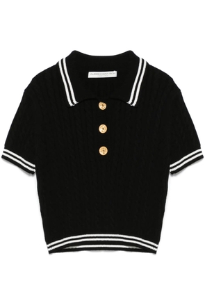 Alessandra Rich cotton polo top - Black