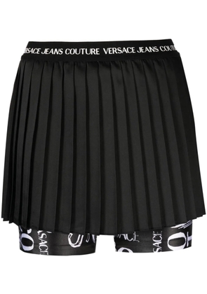Versace Jeans Couture logo waistband pleated skorts - Black