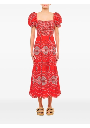 Charo Ruiz Ibiza puff-sleeve embroidered midi dress