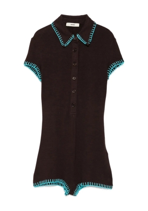 SIEDRES Dunie short-sleeve buttoned jumpsuit - Brown