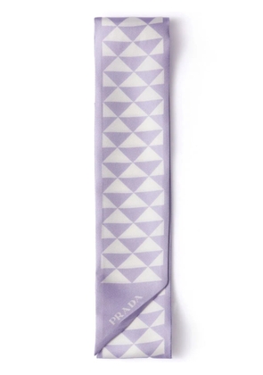 Prada triangle-logo scarf - Purple