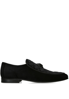 Kurt Geiger London Eagle Head velvet loafers - Black