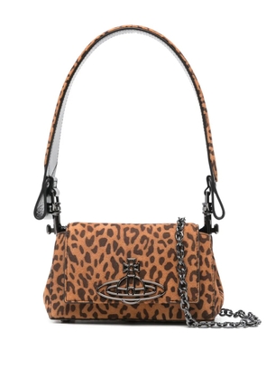 Vivienne Westwood Linda Orb-embellished leopard-print tote bag - Brown