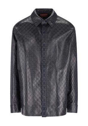 Gucci logo-pattern shirt - Blue